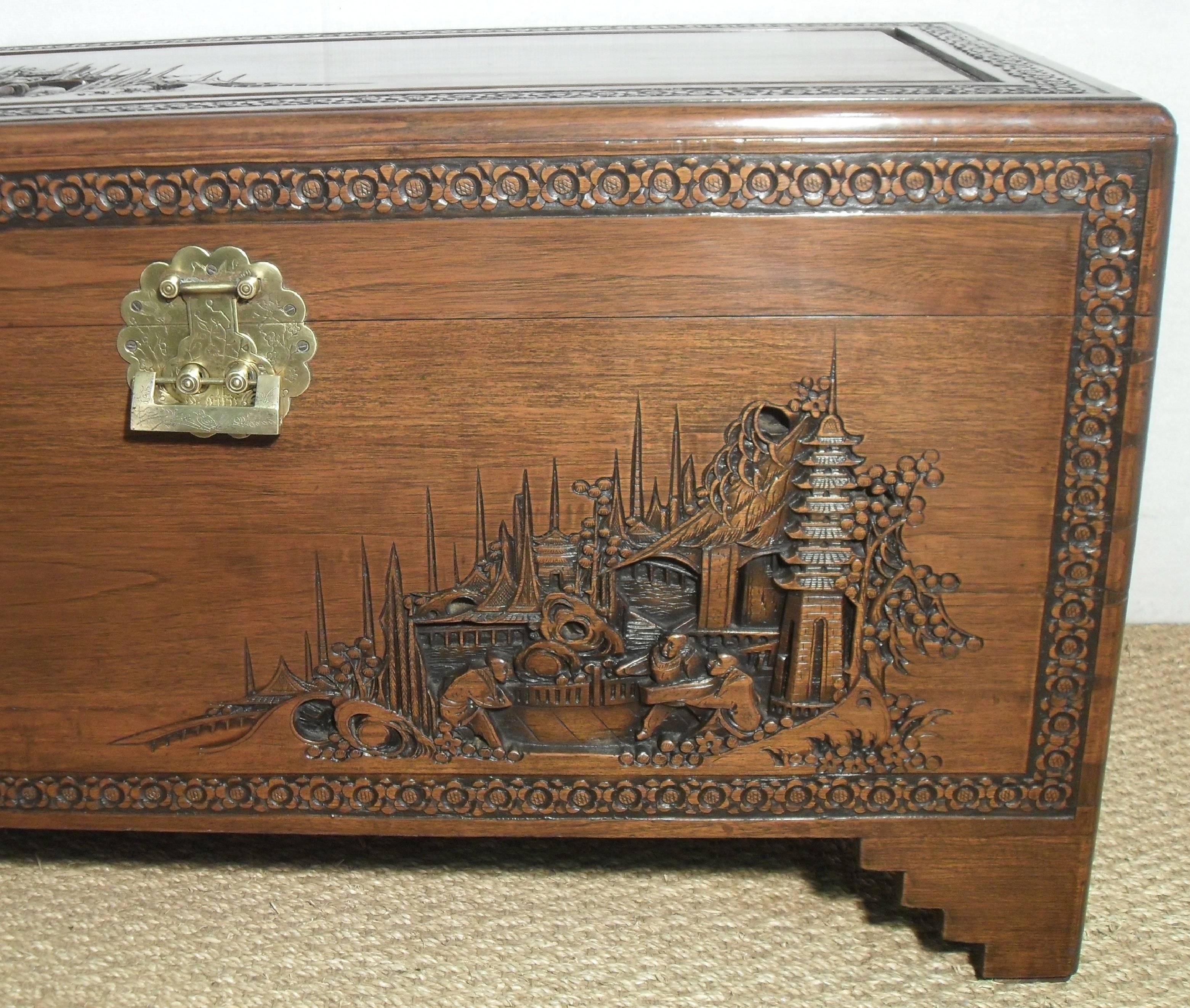 oriental carved chest