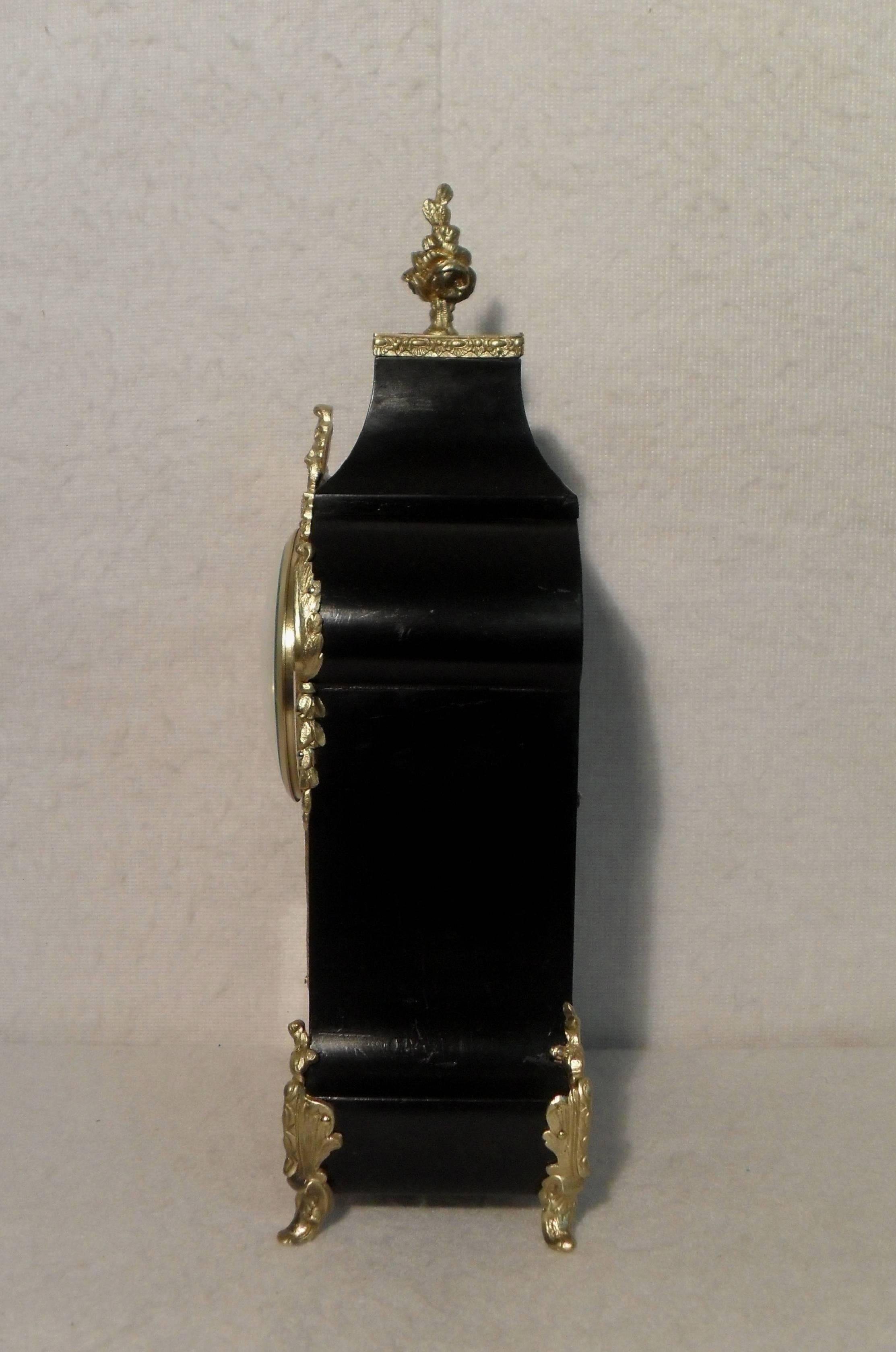 French 19th Century Boulle Mantel Clock In Excellent Condition In Macclesfield, GB