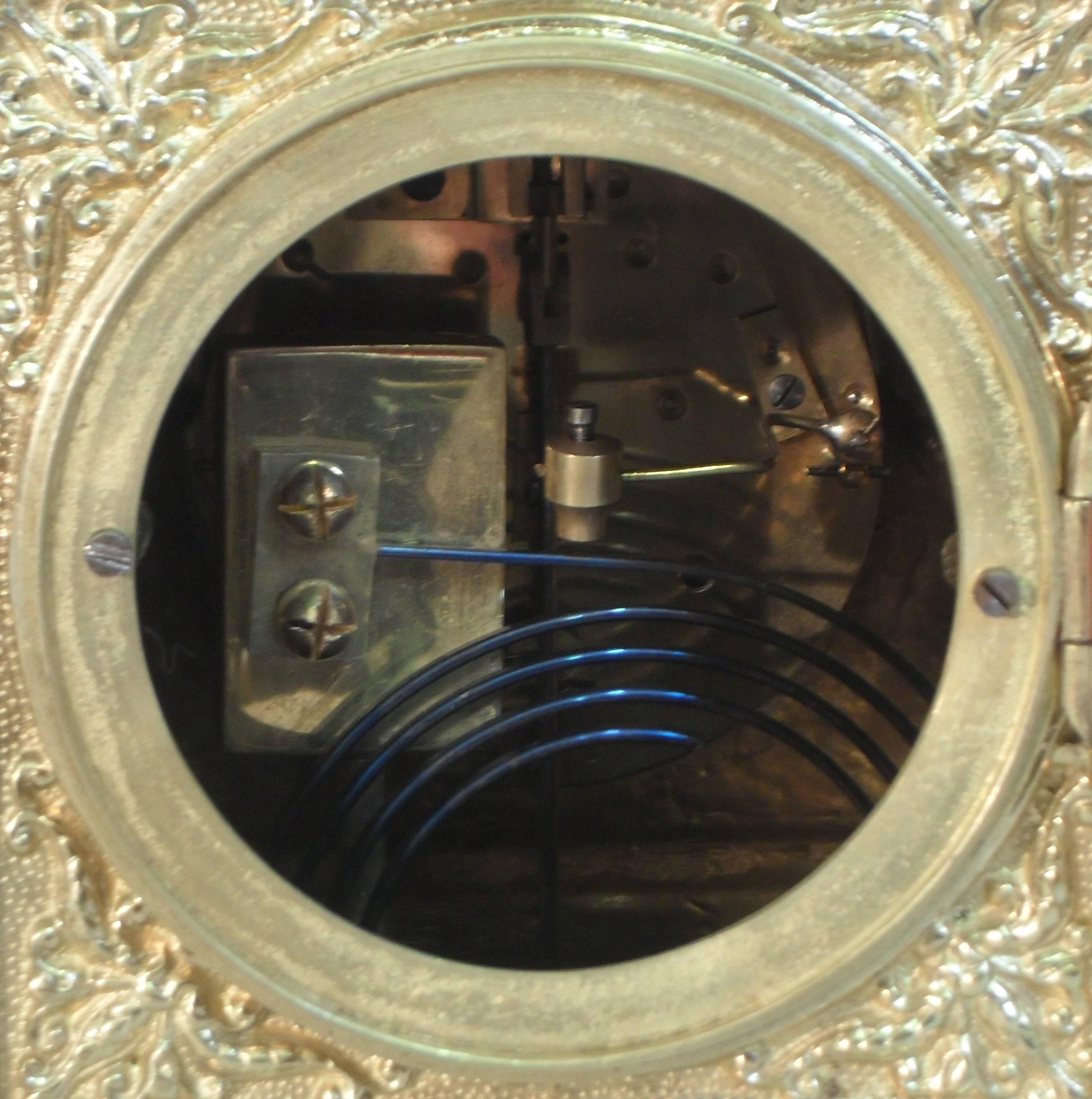 French 19th Century Brass Gilt Mantel Clock 2