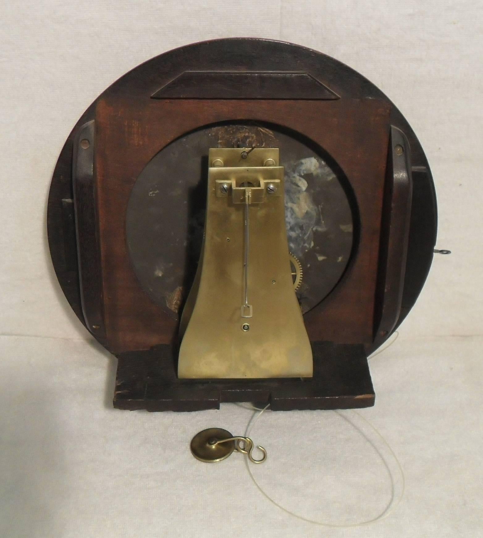 English George IV Figured Mahogany Norfolk Timepiece Wall Clock 4