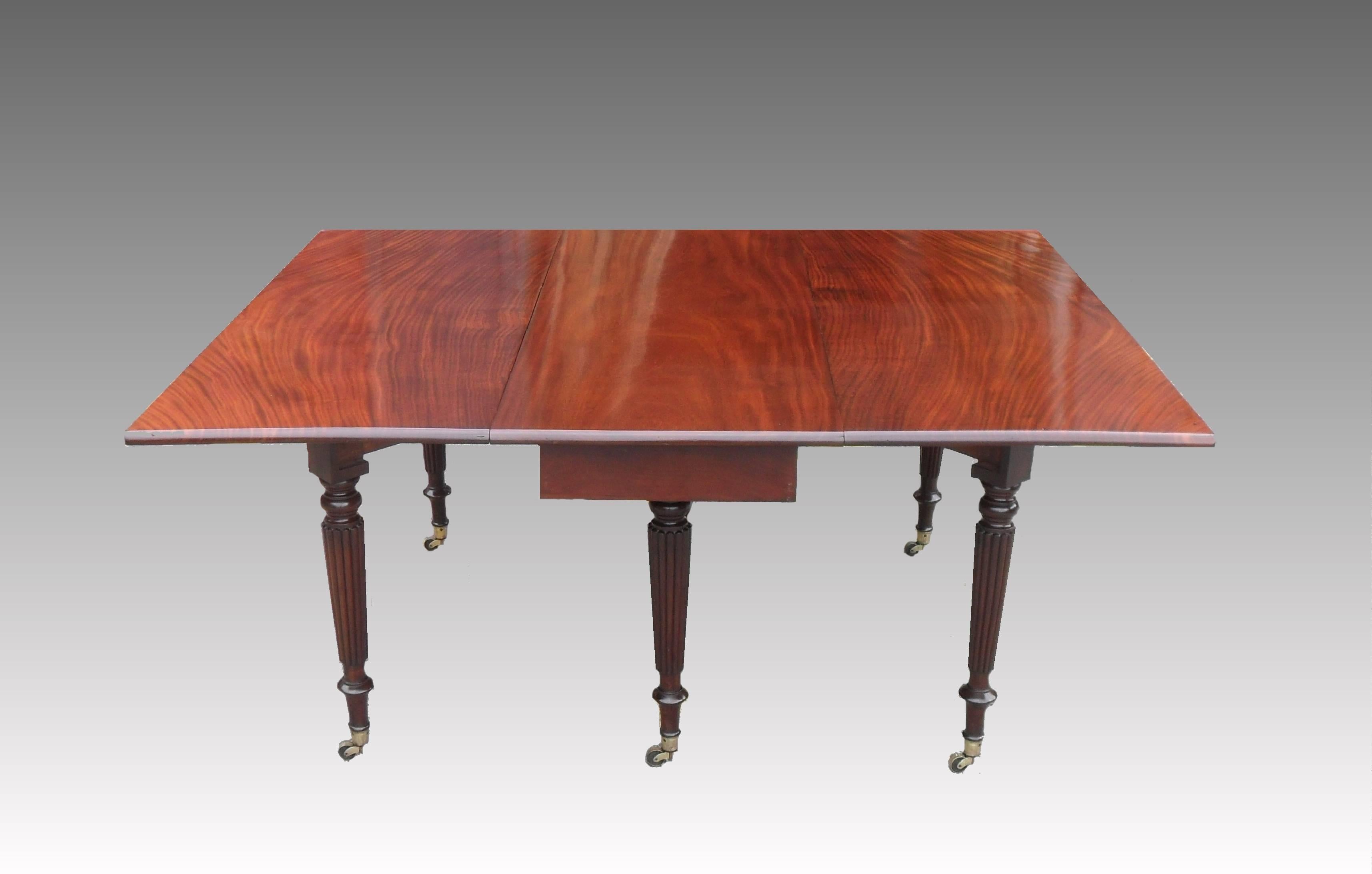 19th Century English George IV Multi Functional Mahogany Extending Dining Table