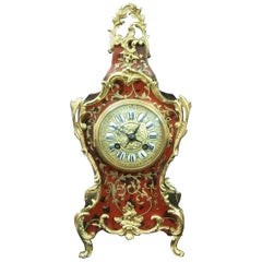 French 19th Century Louis XV Style Boulle Mantel Clock