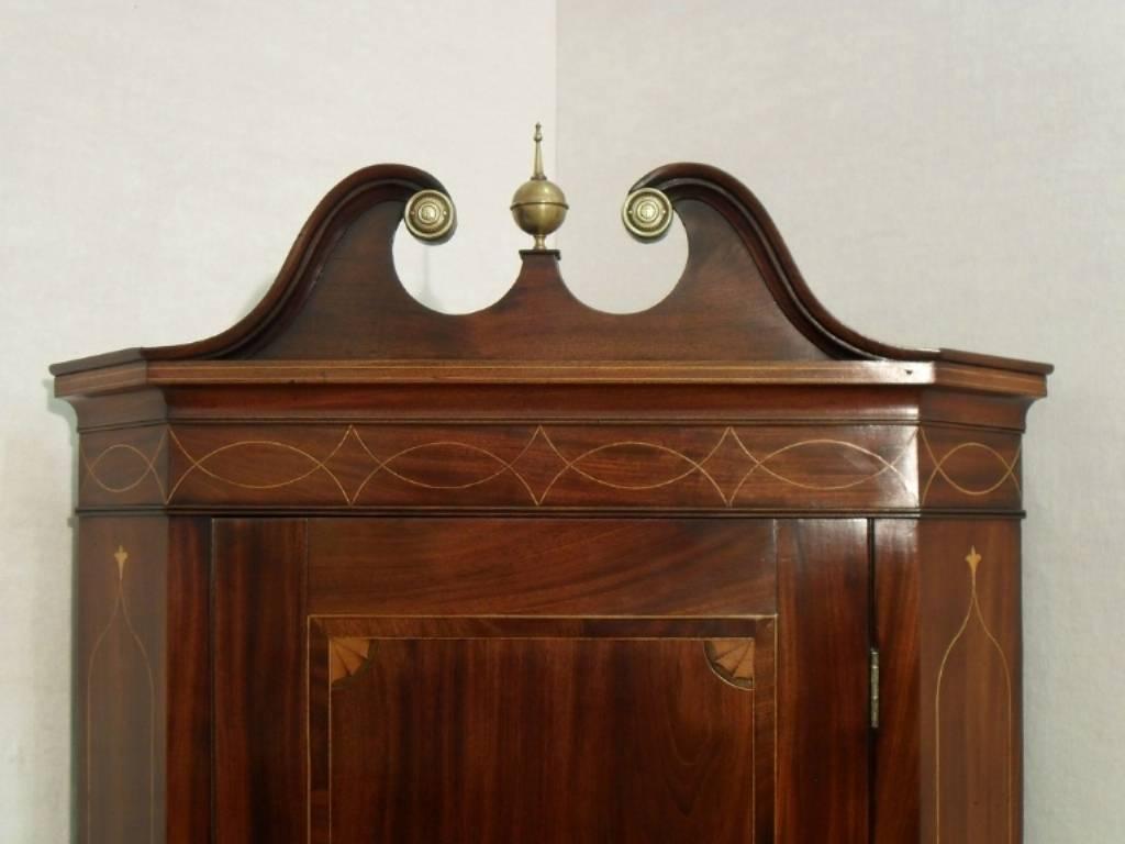 English Georgian Figured Mahogany Corner Cupboard For Sale