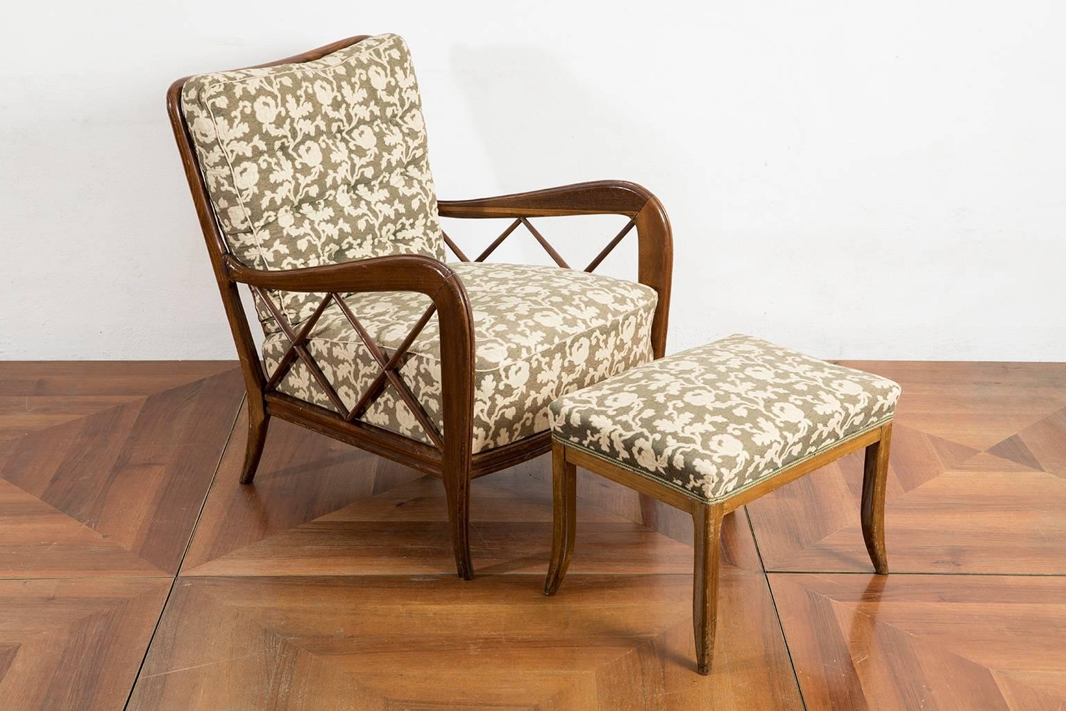 Mid-Century Modern Paolo Buffa 1940s Set of Two Armchairs