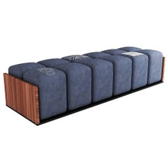 Ice Tray Bench by Karina Sukar, Contemporary Upholstered Solid Wood Bench 10