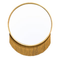 Venus Mirror, Mirror in Gold Leaf Frame and Decorative Fringe