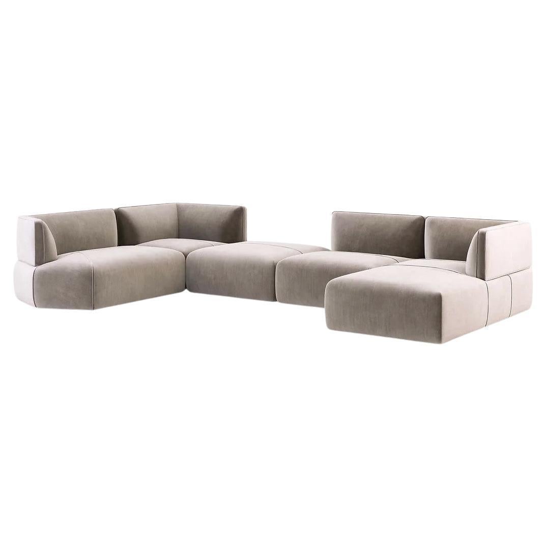 Extra Deep Sectional Sofa In Custom Velvet Color