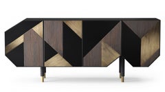 Asymmetrisches Sideboard mit Einlagen aus Leder und Bronze, JMFerrero-estudi