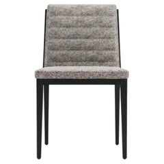 Minimalist Channel-Back Dining Chair with Fumed Timber Legs, Set of 8