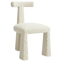Sculptural Chair in Bouclé Upholstery with Architectural Silhouette By Mondo