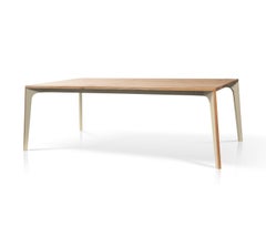 Contemporary Dining Table in Lacquered Metal and Oak