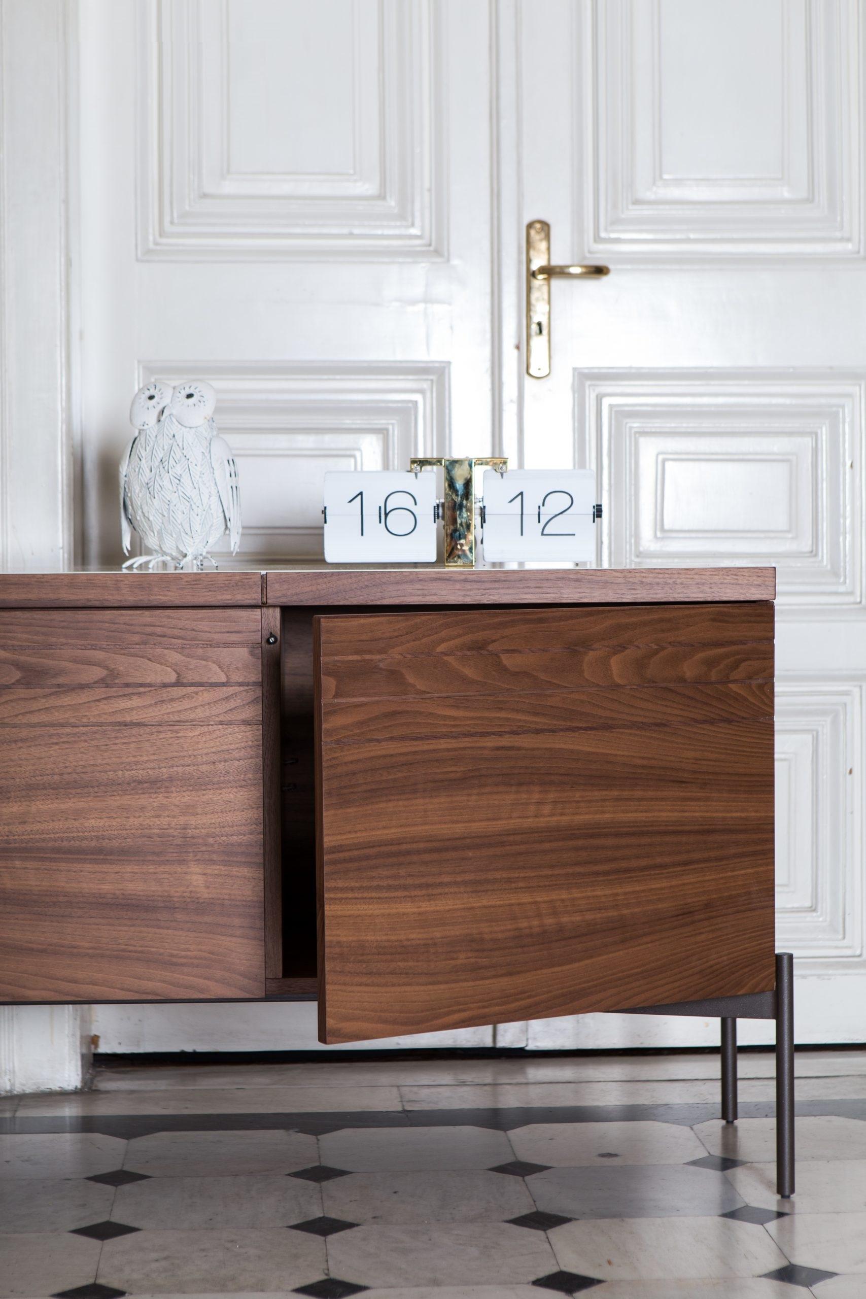 Contemporary Sideboard In Walnut. For Sale 5
