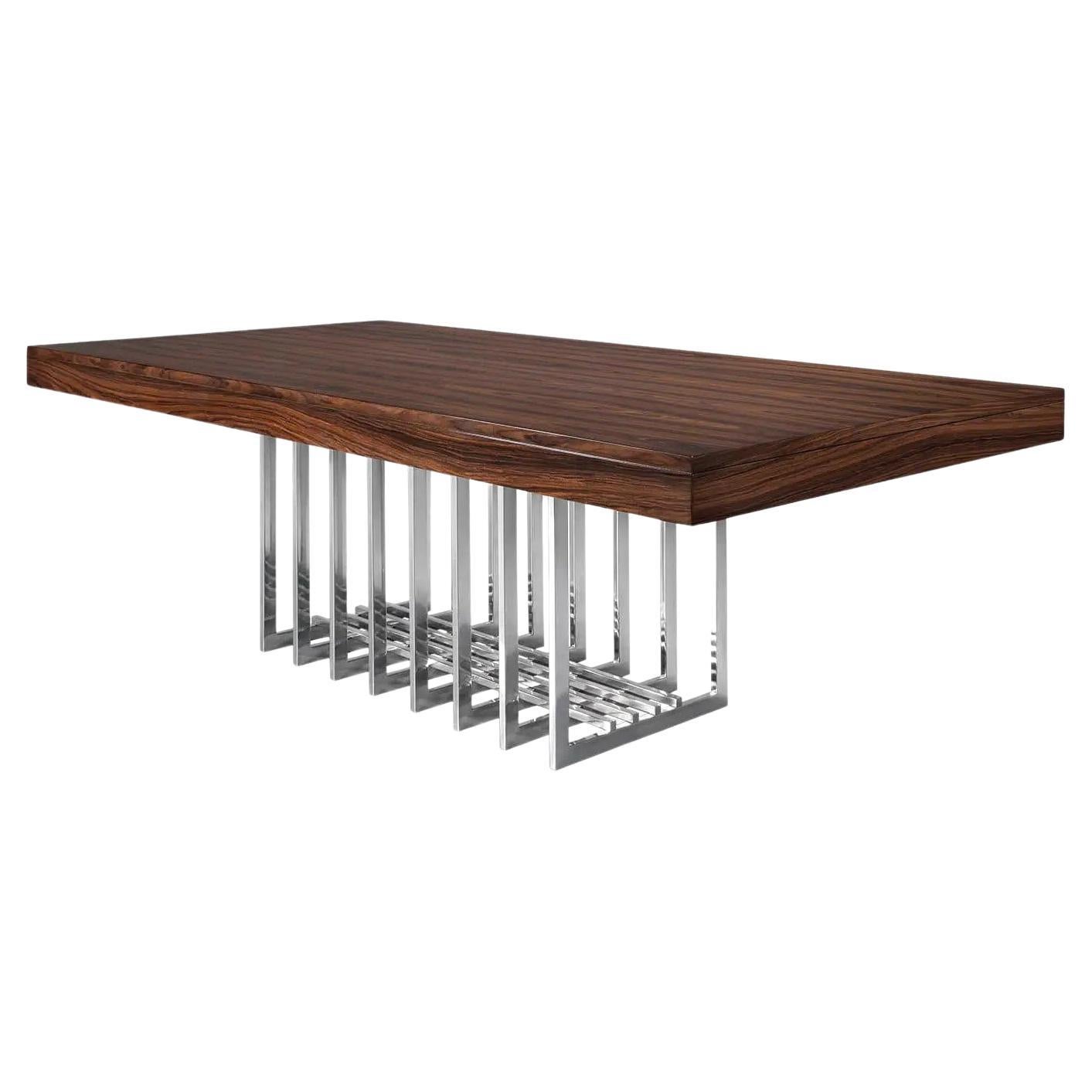 Ebonized Wood and Steel Studio Industrial Dining Table at 1stDibs