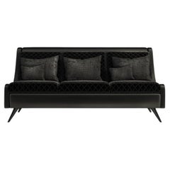 Contemporary Sofa Offered in Velvet & High Gloss Lacquer