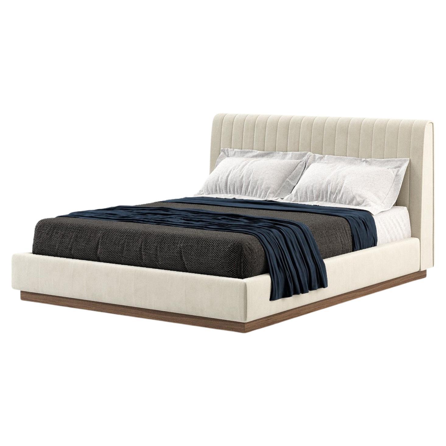 American King Size Bed in Genuine Leather and Fabric For Sale at 1stDibs genuine leather bed