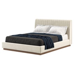American  King Size Bed Offered in Custom Velvet Color