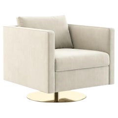 Custom Swivel Lounge Armchair with Metal base