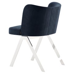 Contemporary Dining Chair Featuring Polished Gold Scissor Base