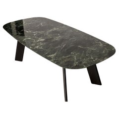 Contemporary Dining Table Ft. Shaped Soap Marble Top