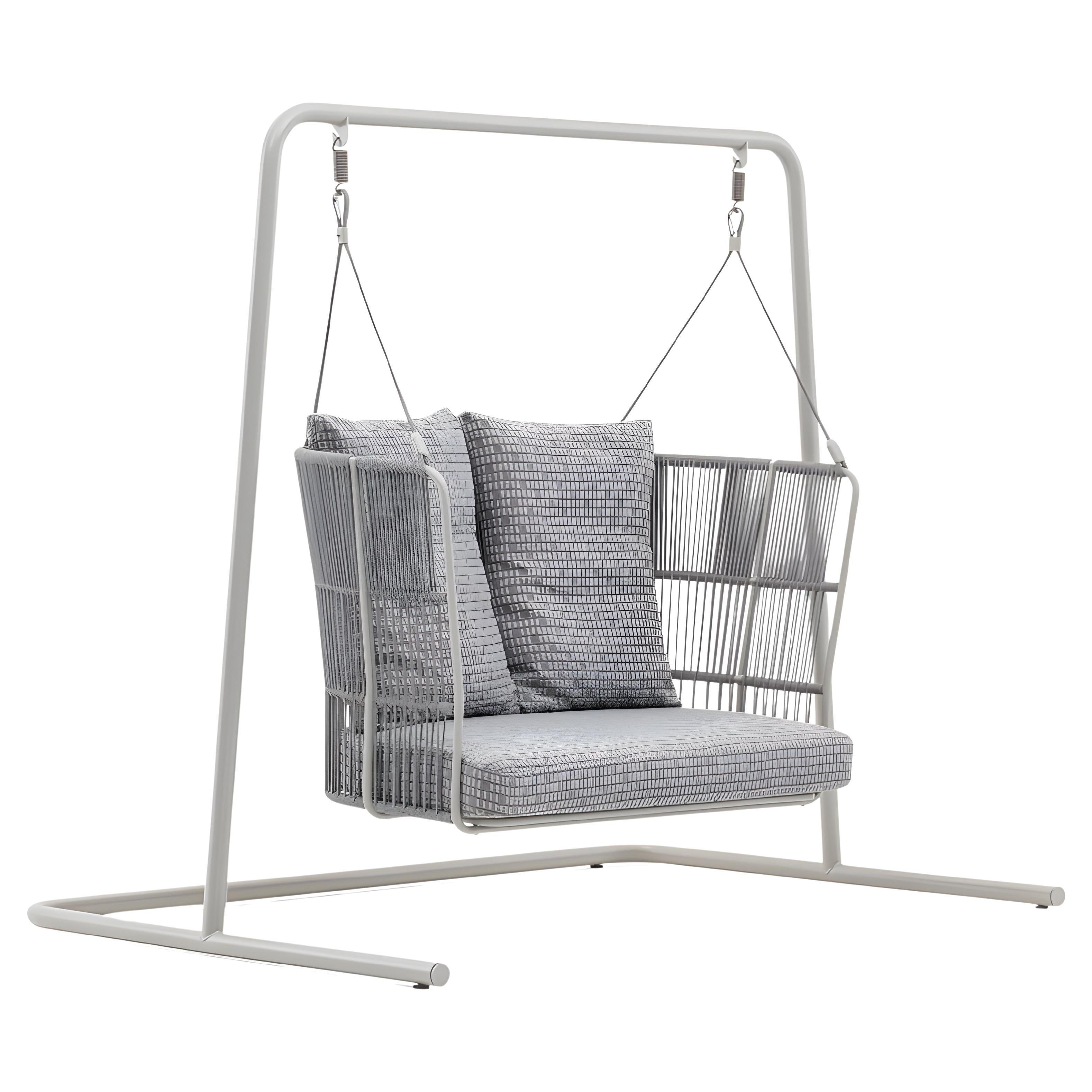 Divano oscillante da esterno con corda e colori di tessuto personalizzati