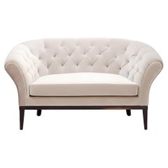 Chesterfield Loveseat by Munna Design Studio, Handcrafted Velvet