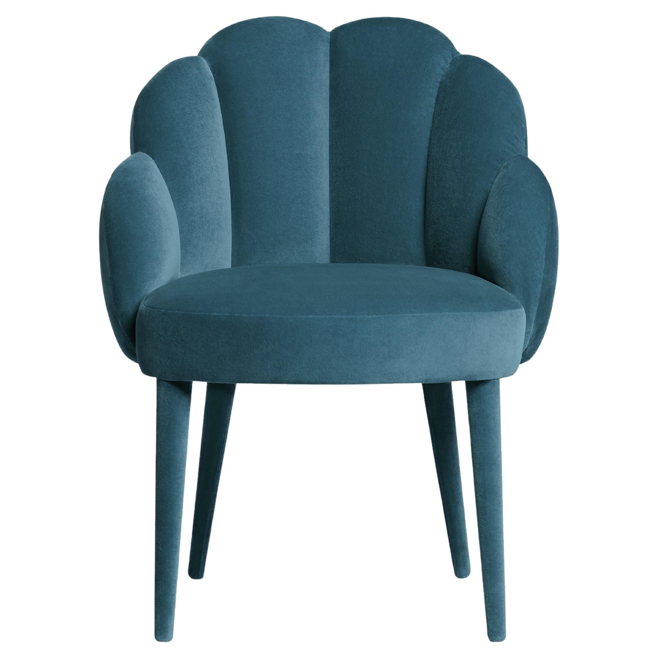 Contemporary Velvet Dining Chair by Munna Design Studio