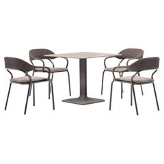 5-Piece Italian Outdoor Dining Set–Includes Table and 4 Stackable Chairs