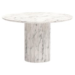 Indoor/Outdoor Plisse' Round Table with Faux Marble Finish - Seats 6