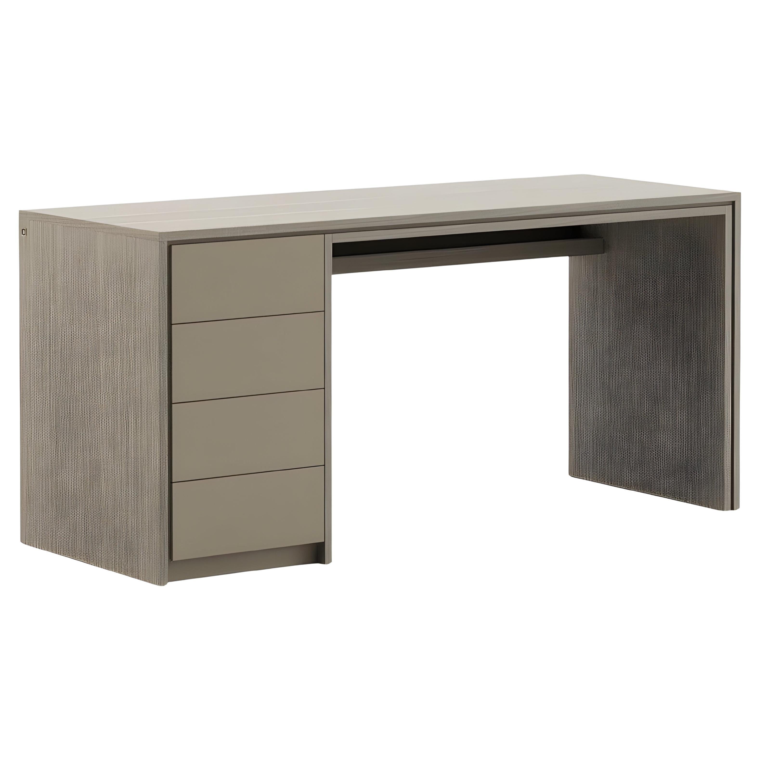 Minimalist and Versatile Desk Featuring Wood Drawers