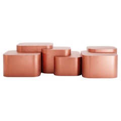 Platea Coffee Table, Handcrafted Brushed Copper By Sidani Design