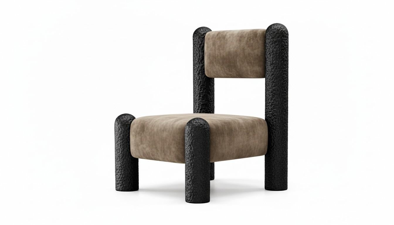 Black Forest Skulpturaler Sessel mit handgeschnitzten Beinen aus Eiche Chocolate (21. Jahrhundert und zeitgenössisch) im Angebot