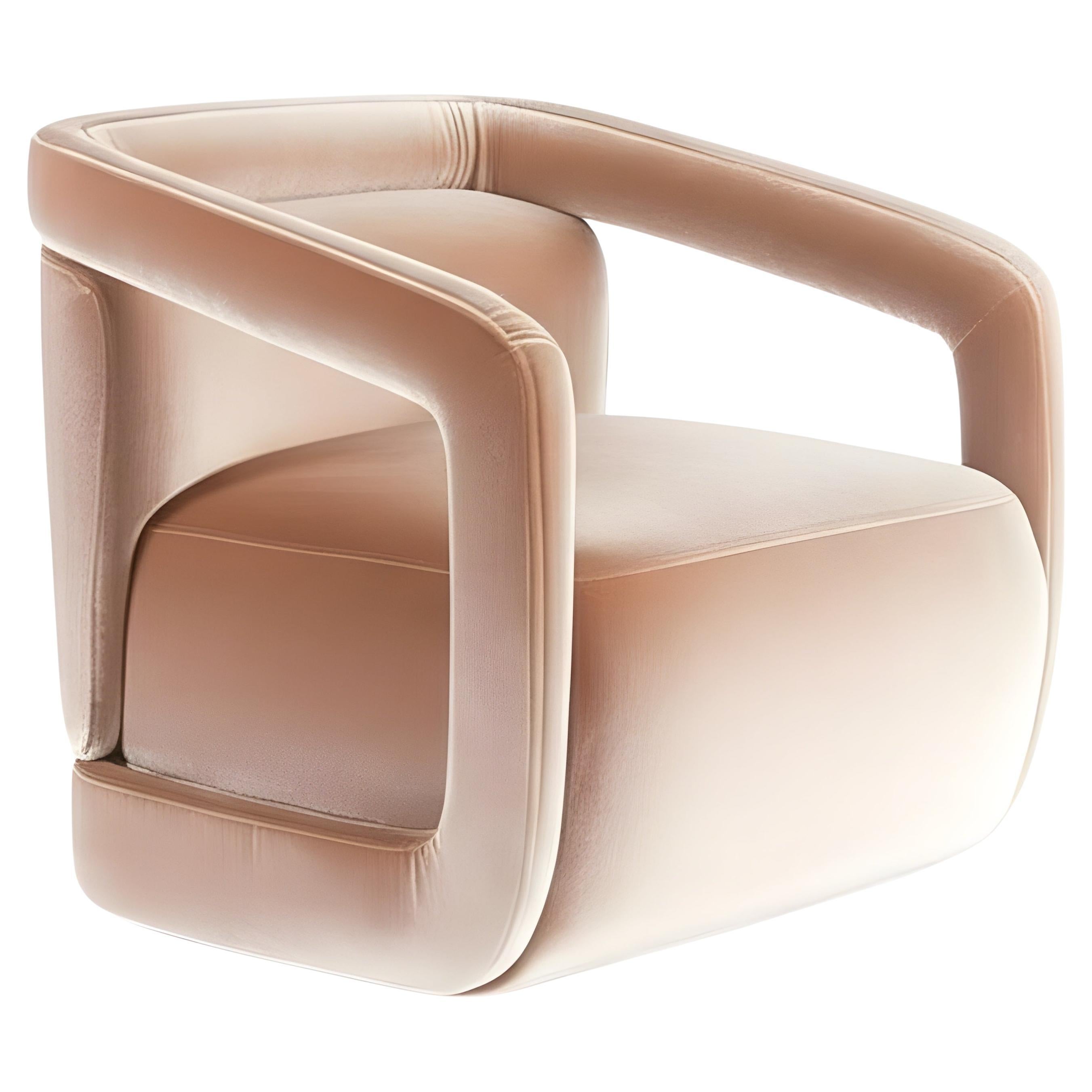 Fauteuil moderne au Design/One, entièrement recouvert de velours