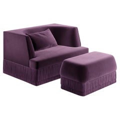 Alcove Linear Armchair With Fringe Base By Sidani Design