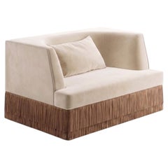 Alcove Linear Armchair With Fringe Base By Sidani Design