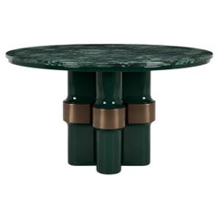 Contemporary Architectural Marble Dining Table In High Gloss Lacquer