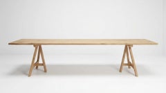 Mesa de comedor de roble macizo hecha a mano en medidas a medida, diseño moderno