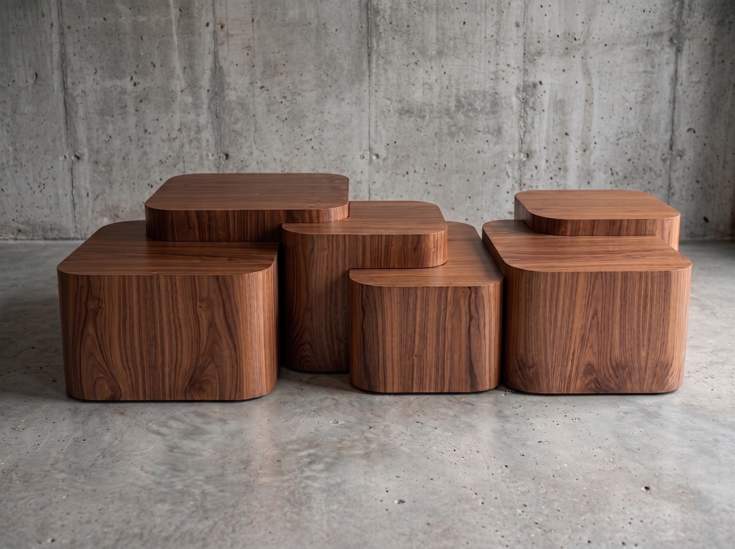 Platea Coffee Table, Hand-Crafted Walnut, Sidani Design