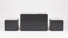 Contemporary Three-Piece Bedroom Storage Set In Custom RAL & Marble Finishes