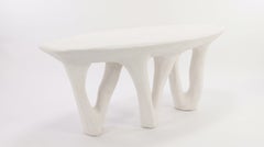 Contemporary Sculptural Console Table in Hand-Applied Plaster Finish