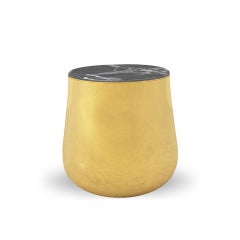 Terra Alto Bianco Coffee or Side Table, Contemporary Brass and Marble Low Table