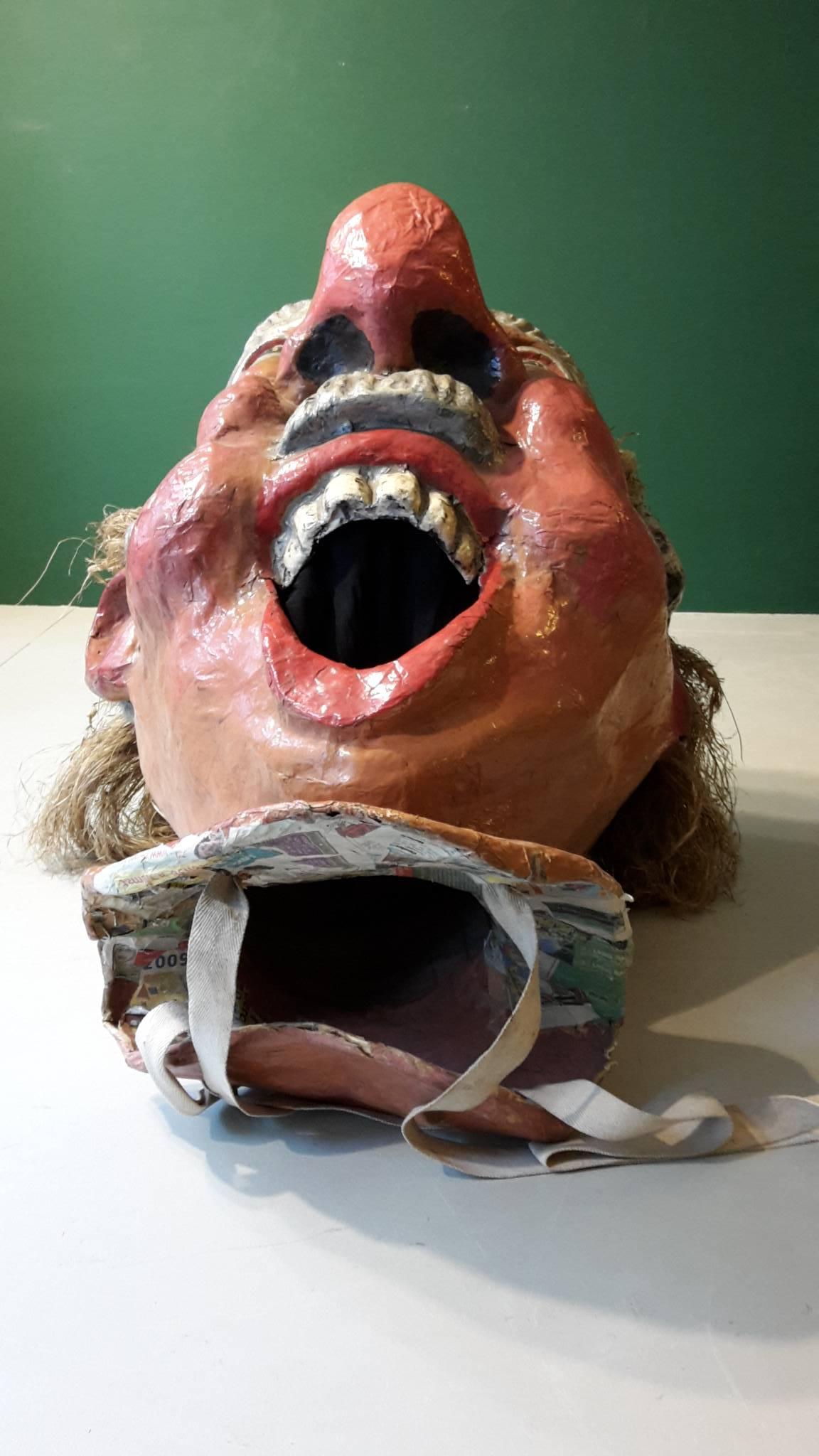 Cord 20th Century Carnival Head from Nice 1960s Made of Papier Mâché