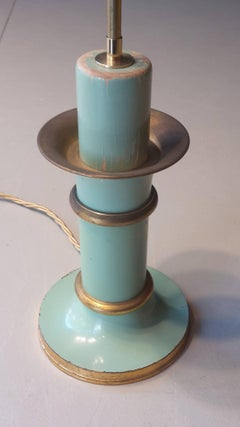 Early 20th Century Art Deco Green Table Lamp, 1940s