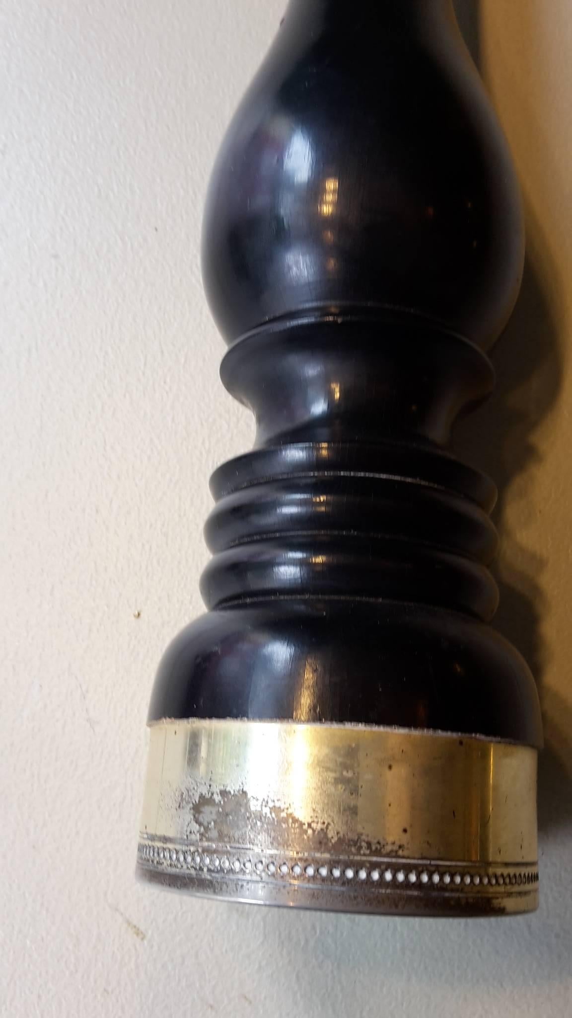 20th Century, Italian Pepper Mill Made of Wood, Metal and Brass In Good Condition In Berlin, DE