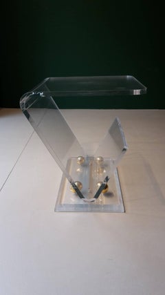 20th Century French Side Table Made of Transparent Plexiglass