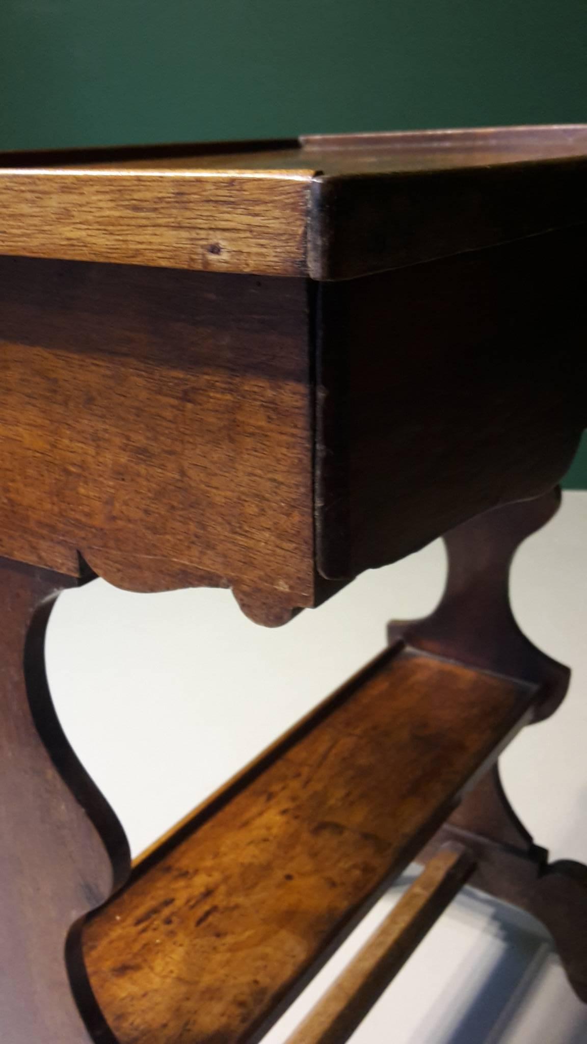 Late 19th century French side table with drawer made of walnut.