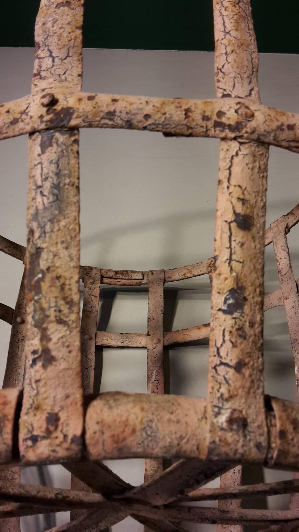 Lacquered 20th Century French Basket Made of Metal, 1950s For Sale