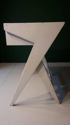 20th Century French White and Red Desk, 1960s