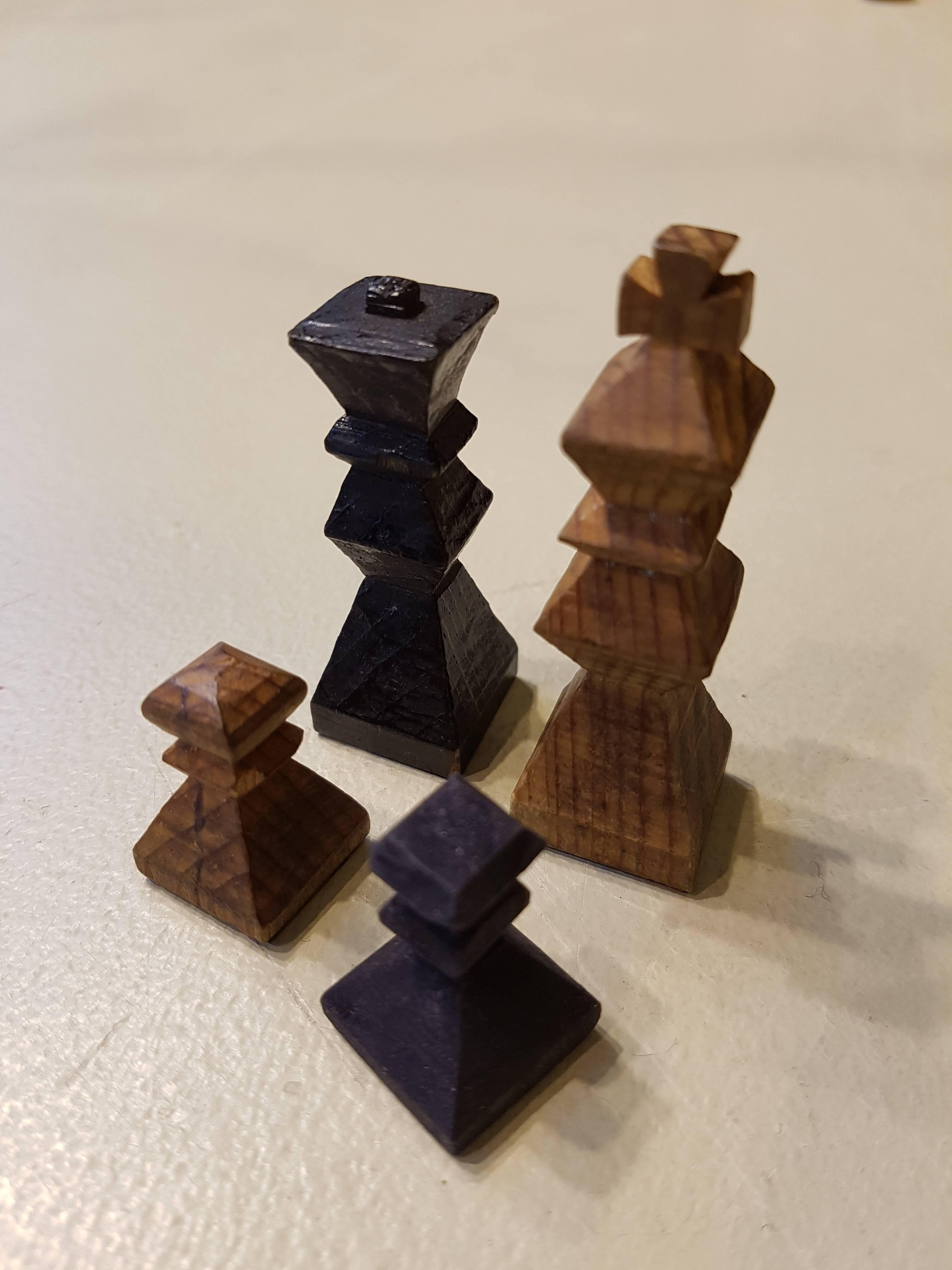 20th Century French Art Deco Chess Pieces Made of Maple, 1940s 4