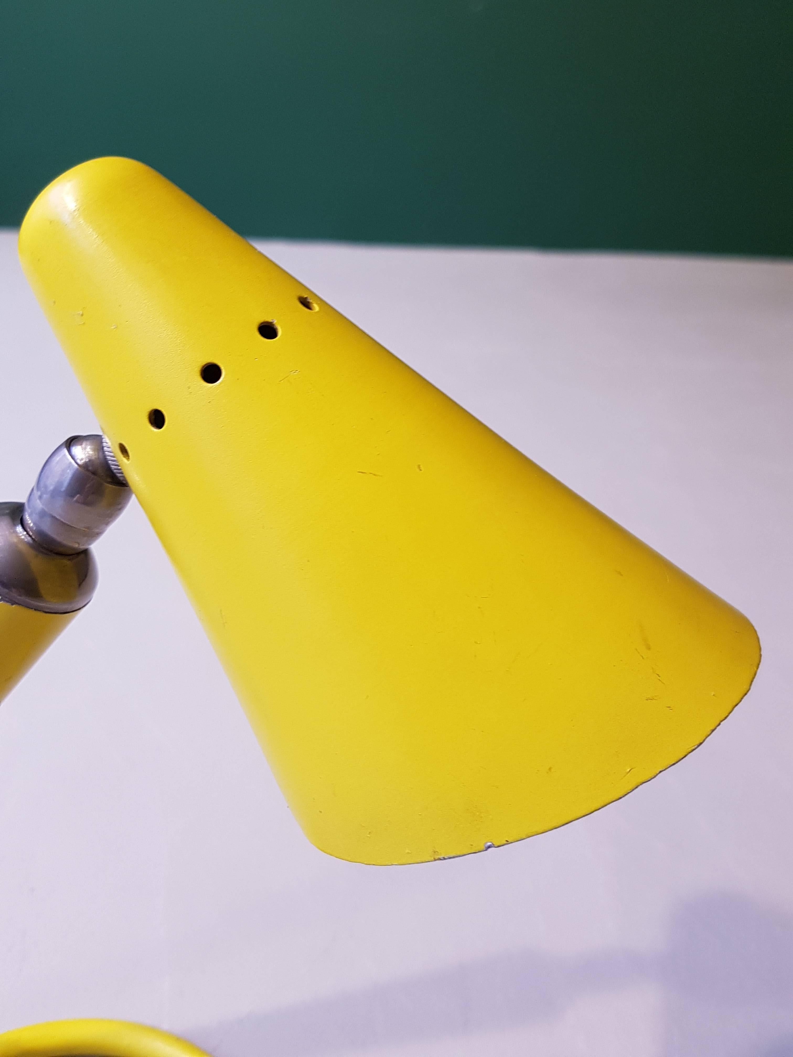 20th Century French Yellow Reading Lamp Made of Metal, 1960s 1