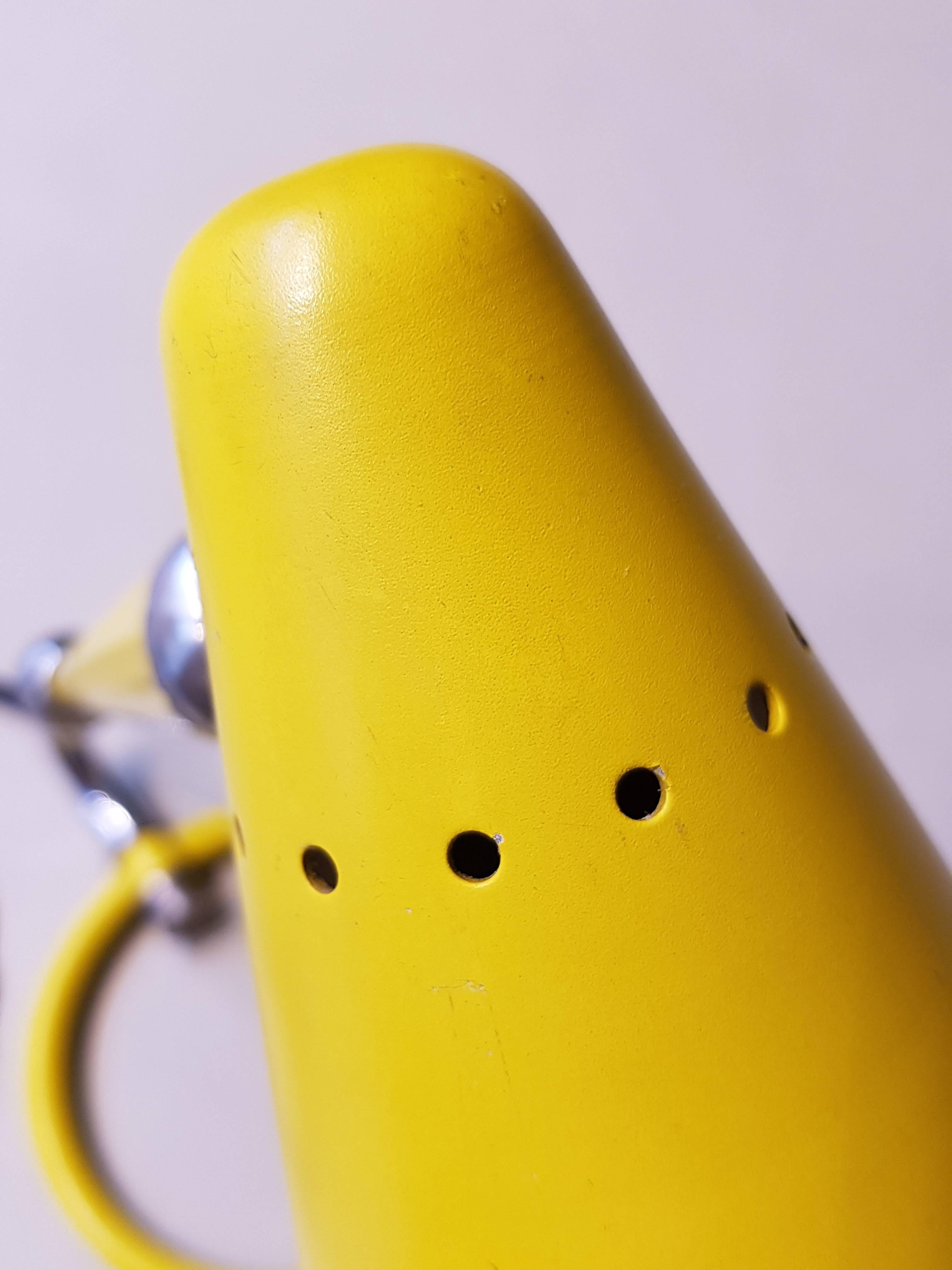 20th Century French Yellow Reading Lamp Made of Metal, 1960s 2